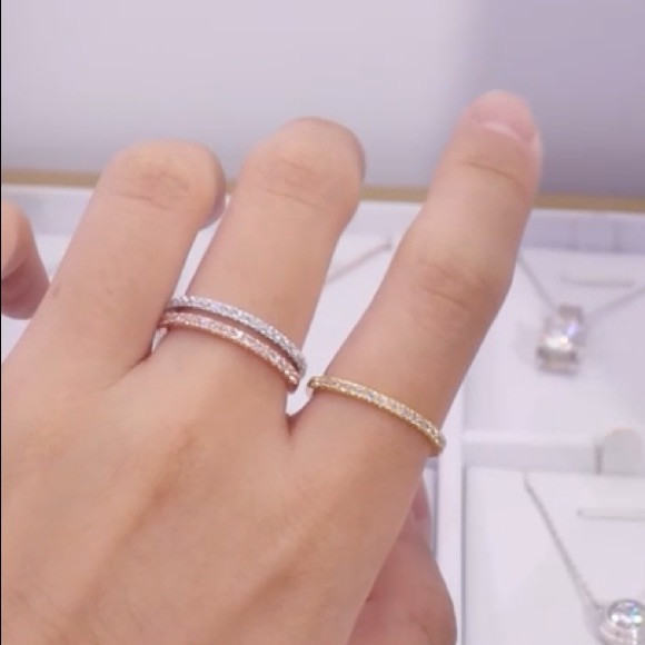 Diamond Gold Eternity Band Set - Picture 7 of 11